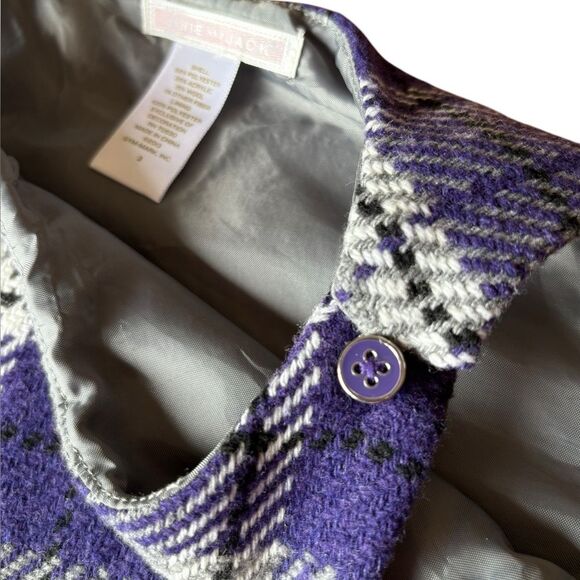 Janie And Jack Bow Plaid Jumper Wool Blend Purple Gray Toddler Girl Size 3T - Picture 3 of 7